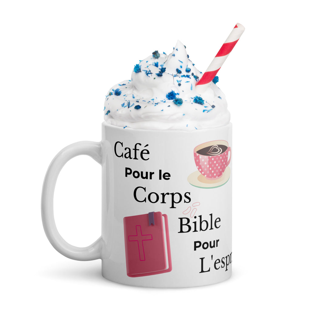 Mug classique rose/blanc